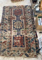 Antique oriental rug - poor to fair condition -