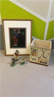 Golf themed decor - 3 figurines, one  wooden
