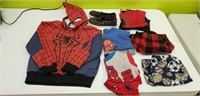 Spiderman jacket size 6/7, 3 shirt pants sets,