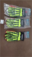 3x Rawktech XL "BackBone" gloves (3x the hammer)