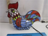 Stained Glass Rooster Lamp - Works