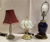 3 lamps - one is a touch lamp