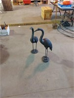Pair of yard art herons 33in tall