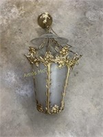 Vintage hanging frosted globe light