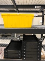 Industrial rack with storage bins