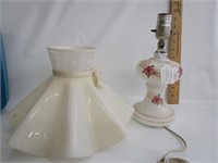 Vintage Painted Milk Glass Lamp