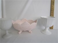 Vintage Pink & White Milkglass