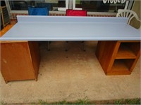 Formica Table Top 6Ft Long,25"D W/Wood Cabinets