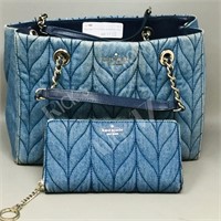 Kate Spade blue jean purse & matching wallet