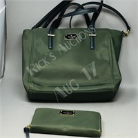 Kate Spade green purse & matching wallet