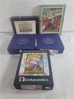 Group of jigsaw puzzles  box lot