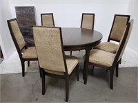 Dining table with 6 chairs, and 3 extensions