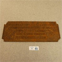 Cast Iron Railroad Plaque