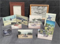 Group of photos and frames box lot