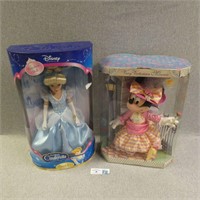Victorian Minnie Mouse & Cinderella Dolls in Box