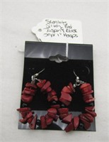 925 Red Jasper & Black Onyx 1" Hoops