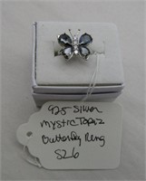 925 Mystic Topaz Butterfly Ring SZ 6