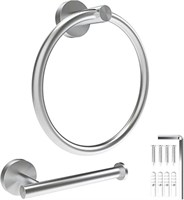 AS IS-Toilet Paper Holder and Towel Ring