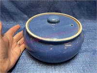 Blue UHL pottery covered casserole