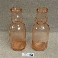 (2) Brookfield Baby Face Cream Top Milk Bottles