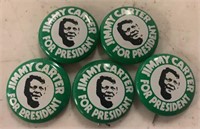 (5)PINBACKS-CARTER