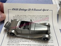 Danbury Mint 1932 Delage D-8 Grand Sport car (pewt