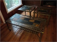 Metal Coffee & End Tables 48x24" & 24x24"