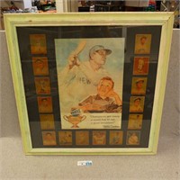 Wheaties Baseball Framed Reprint