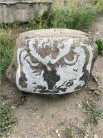 Large Decorative Rock with Owl Image