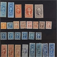 US Stamps 1st Issue Revenues Used group on a few c