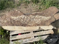 Large Decorative Rock with Harley Davidson Image