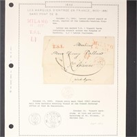 France 1842 Stampless Cover with French postal and