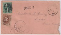 US Stamps #207, J3 tied on cover Due 3 marking, NY