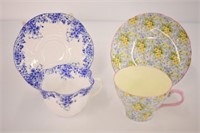 2 SHELLEY CUPS & SAUCERS - RING TRUE