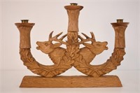 CARVED CANDLE HOLDER - 16.5" LONG X 12.5" HIGH