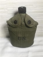 Vintage US Army Aluminum Canteen 1962