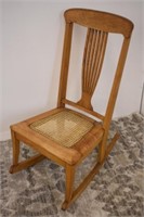 MAPLE ROCKING CHAIR WITH CANE SEAT