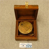 Nautical Style Compass in Wooden Box