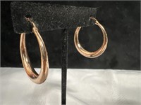 925 stamped Rose Gold Hoop Earrings