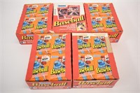 5 BOXES OF 1990 DONRUSS BASEBALL CARD WAX PACKS