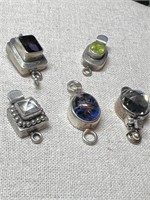 5 Sterling Assorted Clasps with Stones