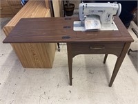 Vintage wood sewing machine table