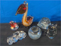 Glass Figurine Lot - 6 Pieces