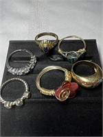 6 Ring Assorted stones & Designs