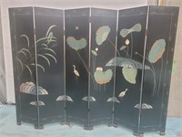 Six Panel Asian Theme Double Sided Privacy Screen