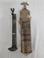 Vintage Pyrene Fire Extinguisher w/Wall Mount