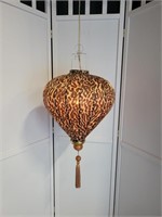 Safari Print Hanging Lamp with Tassels