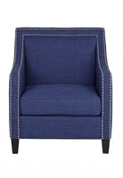 $900.00 Flynn - Navy Blue Upholstered Armchair,