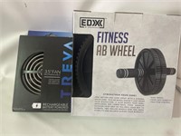 $30 FITNESS AB WHEEL AND TREVA FAN RECHARGEABLE