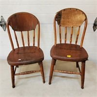 Lot of 2 Antique Children Chairs